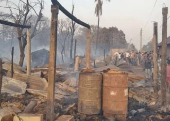 सप्तरीमा आगलागी हुँदा ११० घर जलेर नष्ट